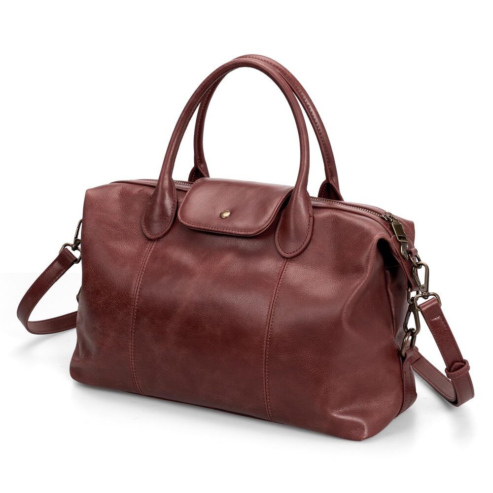 7210 Vintage Leather Satchel Tote Bag, Retro Waxed Leather Purses , Luxury